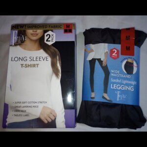 NWT Felina Women’s M Clothing Bundle Leggings (2 Pk) + Long Sleeve Tees (2 Pk)
